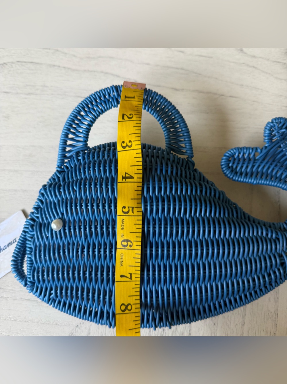 New Tommy Bahama Blue Whale Woven Top-Handle Bag - Picture 10 of 11